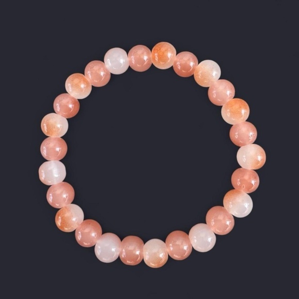 Peachy Glass Bead Bracelet